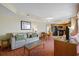 Spacious living room with sofa, coffee table, and kitchen view at 504 N Ocean Blvd. # 1511, Myrtle Beach, SC 29577