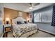 King-size bed, nightstands and ceiling fan in bedroom at 9661 Shore Dr. # 4B-15, Myrtle Beach, SC 29572