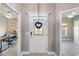 Inviting foyer featuring a decorative glass front door and neutral wall colors at 160 Maggie Way, Myrtle Beach, SC 29588