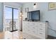Living area with TV and ocean view at 1605 S Ocean Blvd. # 1006, Myrtle Beach, SC 29577