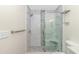 Modern shower with glass enclosure and pebble floor at 1609 Harbor Dr., North Myrtle Beach, SC 29582