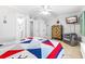 Bedroom with nautical-themed bedding and built-in storage at 212 4Th Ave. N # 102, North Myrtle Beach, SC 29582