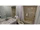 Bathroom with a toilet, sink, and bathtub shower combo at 2406 N Ocean Blvd. # Ph4-1704, Myrtle Beach, SC 29577