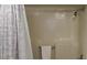Clean shower stall with a shower curtain and a towel bar at 2406 N Ocean Blvd. # Ph4-1704, Myrtle Beach, SC 29577