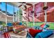 Relaxing sunroom with wicker furniture and view of backyard at 4280 Doral Pl., Myrtle Beach, SC 29579