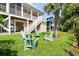 Charming backyard space with adirondack chairs on lush green grass; perfect for outdoor gatherings at 504 21St Ave. N, North Myrtle Beach, SC 29582