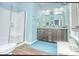 Elegant bathroom with double vanity, large mirror, and walk-in shower at 856 Filliman Alley # C, Myrtle Beach, SC 29577