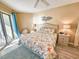 Coastal-themed bedroom with king-size bed at 9994 Beach Club Dr. # 506, Myrtle Beach, SC 29572