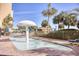 Small pool with mushroom fountain, ideal for young children at 1200 N Ocean Blvd. # 910, Myrtle Beach, SC 29577
