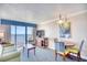 Condo living room with ocean view and comfortable seating at 1200 N Ocean Blvd. # 910, Myrtle Beach, SC 29577