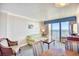 Living room with ocean view and comfortable seating at 1200 N Ocean Blvd. # 910, Myrtle Beach, SC 29577
