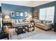 Living room with two sofas, neutral decor, and blue walls at 270 Connemara Dr. # C, Myrtle Beach, SC 29579