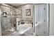 Relaxing bathroom with a large walk-in shower and soaking tub at 406 Harbour View Dr., Myrtle Beach, SC 29579