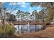 Serene pond with fountain, enhancing the community landscape at 4850 Meadowsweet Dr. # 1711, Myrtle Beach, SC 29579