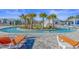 Relaxing lazy river pool with lounge chairs at 7015 River Bridge Ct, Myrtle Beach, SC 29579