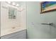Clean bathroom with single sink vanity and shower/tub combo at 9560 Shore Dr. # 3A, Myrtle Beach, SC 29572