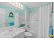 Clean bathroom with tub shower, and updated vanity at 9560 Shore Dr. # 3A, Myrtle Beach, SC 29572