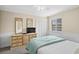 Bedroom with a queen bed, dresser, and flat-screen TV at 9560 Shore Dr. # 3A, Myrtle Beach, SC 29572