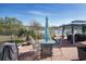 Brick patio with gazebo, seating, and lake view at 1055 University Forest Dr., Conway, SC 29526