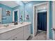 Clean bathroom with double vanity and a separate shower at 1584 Swing Bridge Way, Myrtle Beach, SC 29588