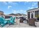 Outdoor patio with seating area, fire pit, and adjacent pool at 1584 Swing Bridge Way, Myrtle Beach, SC 29588