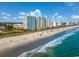 Aerial view of oceanfront resort and beach at 2801 S Ocean Blvd. # 1131, North Myrtle Beach, SC 29582