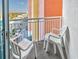 Balcony with chairs and ocean view at 2801 S Ocean Blvd. # 1131, North Myrtle Beach, SC 29582