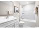 Bright bathroom featuring a shower/tub combo and white vanity at 289 Bent Green Ct. # 76C, Murrells Inlet, SC 29576