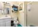 Clean bathroom with shower stall, toilet and vanity at 3610 S Ocean Blvd. # 316, North Myrtle Beach, SC 29582