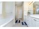 Main bathroom features double vanity and a soaking tub at 3737 Kingsley Dr., Myrtle Beach, SC 29588