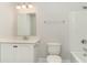 Clean bathroom with single vanity, toilet and bathtub at 382 Glacier Way, Conway, SC 29526