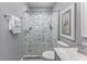 Bathroom featuring white marble, glass shower, and vanity at 4210 Coquina Harbour Dr. # A-16, Little River, SC 29566