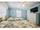 Bedroom with two double beds and light blue walls at 4501 S Ocean Blvd., North Myrtle Beach, SC 29582