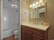 Bathroom with vanity and shower/tub combo at 4605 S Ocean Blvd. # E-1, North Myrtle Beach, SC 29582