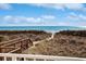 Wooden steps lead to sandy beach path at 4605 S Ocean Blvd. # E-1, North Myrtle Beach, SC 29582