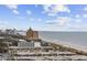 Aerial view of oceanfront property and surrounding neighborhood at 5523 N Ocean Blvd. # 1601, Myrtle Beach, SC 29577