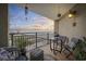 Relaxing balcony with sunset ocean views, outdoor seating, and grill at 5523 N Ocean Blvd. # 1601, Myrtle Beach, SC 29577