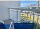 Balcony with ocean views and seating for two at 9820 Queensway Blvd. # 206, Myrtle Beach, SC 29572