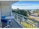 Balcony with table and chairs and ocean view at 9820 Queensway Blvd. # 206, Myrtle Beach, SC 29572