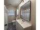 Modern bathroom with updated fixtures and a patterned floor at 10 Buckthorn St., Andrews, SC 29510