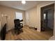 This office features natural light and neutral walls and wood-look floors at 10 Buckthorn St., Andrews, SC 29510