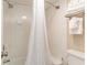 Clean bathroom with shower/tub and white tile at 1105 S Ocean Blvd. S # 1236, Myrtle Beach, SC 29577