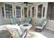 Cozy sunroom with fireplace and comfortable seating at 132 Serenity Point Dr., Little River, SC 29566