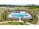 Aerial view of community pool with surrounding lounge chairs and landscaping at 1334 Palm Springs Paloma Dr, Longs, SC 29568