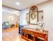 Basement entryway with a wooden console table and mirror at 1751 Gibson Ave., Surfside Beach, SC 29575