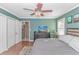 Bright bedroom with king bed, and access to the bathroom at 19 Springfield Rd., Pawleys Island, SC 29585