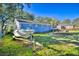 Backyard with boat and patio furniture at 1900 Allston St., Georgetown, SC 29440