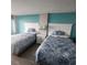Two double beds in a bedroom with teal walls at 2401 S Ocean Blvd. # 363, Myrtle Beach, SC 29577