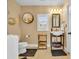 Bathroom with pedestal sink and neutral color scheme at 4375 Winged Foot Ct., Myrtle Beach, SC 29579