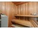 Clean sauna with wooden benches at 4552 River Rd., Little River, SC 29566